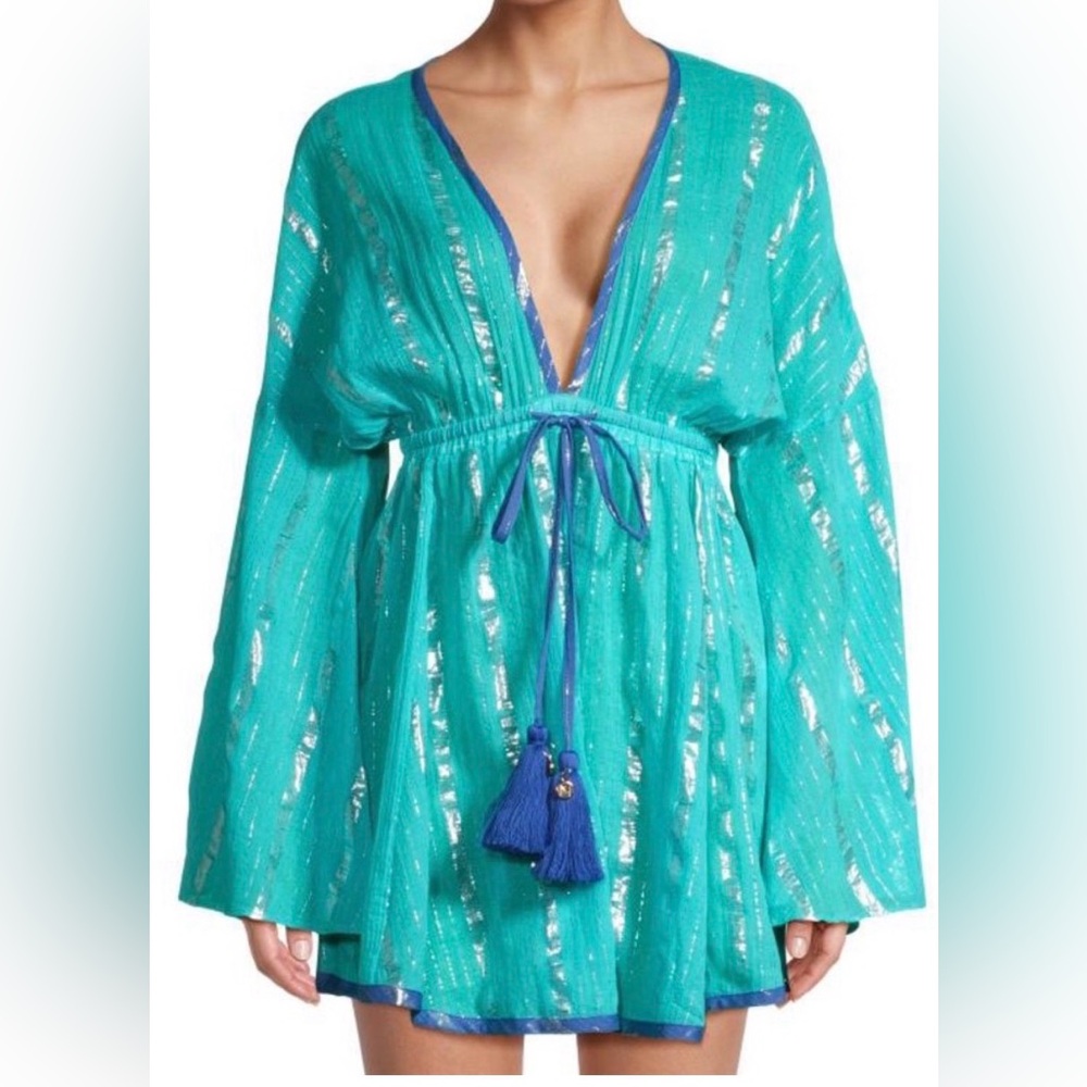 Milly Olympia lurex stripe coverup dress NWT $350